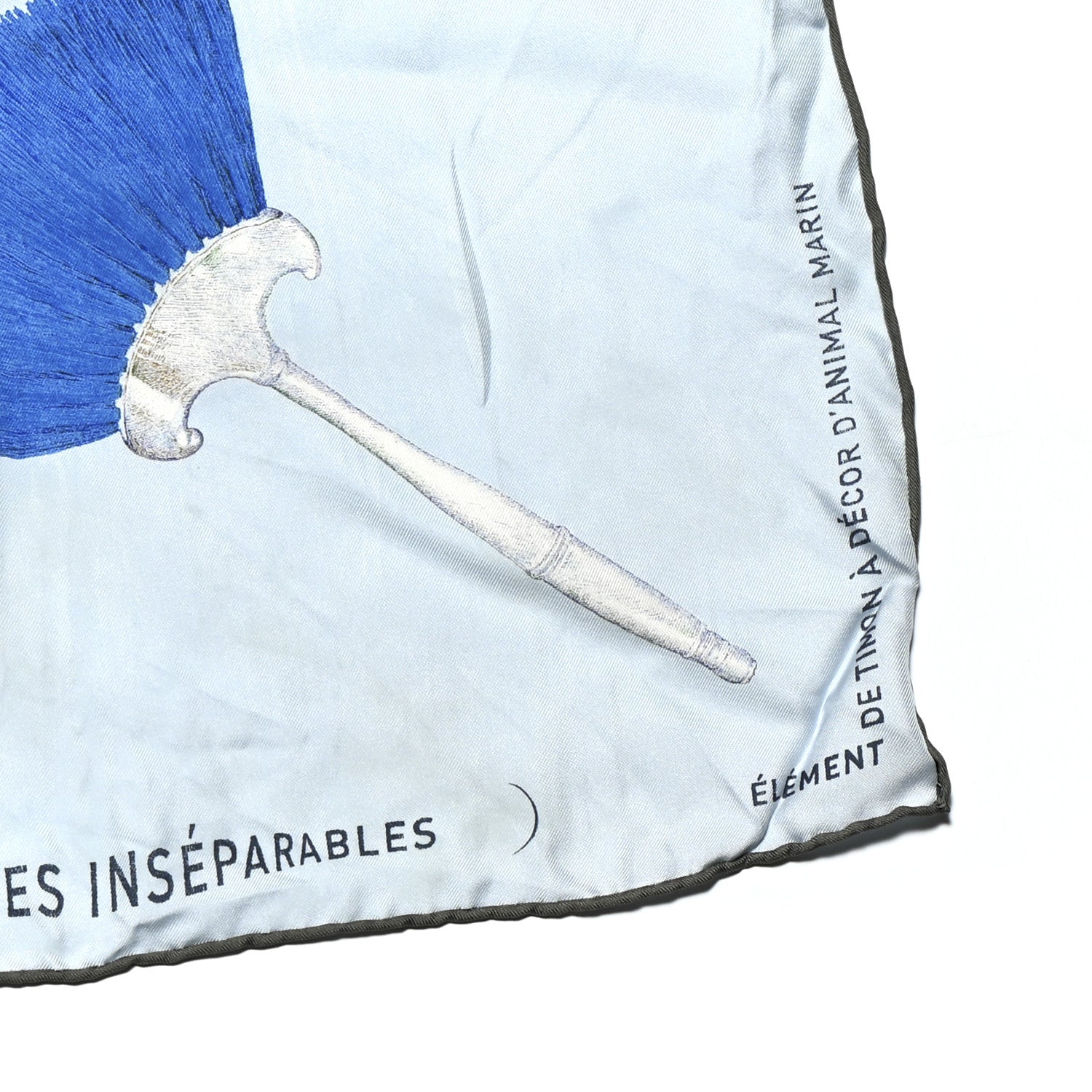 Hermes Silk Nous Sommes Inseparables Scarf 90 Bleu Ciel Marine Corail 2 of 7