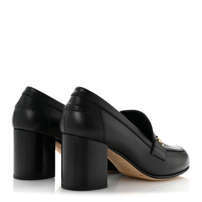 Chanel Calfskin CC Loafer Pumps 38 Black 5 of 10