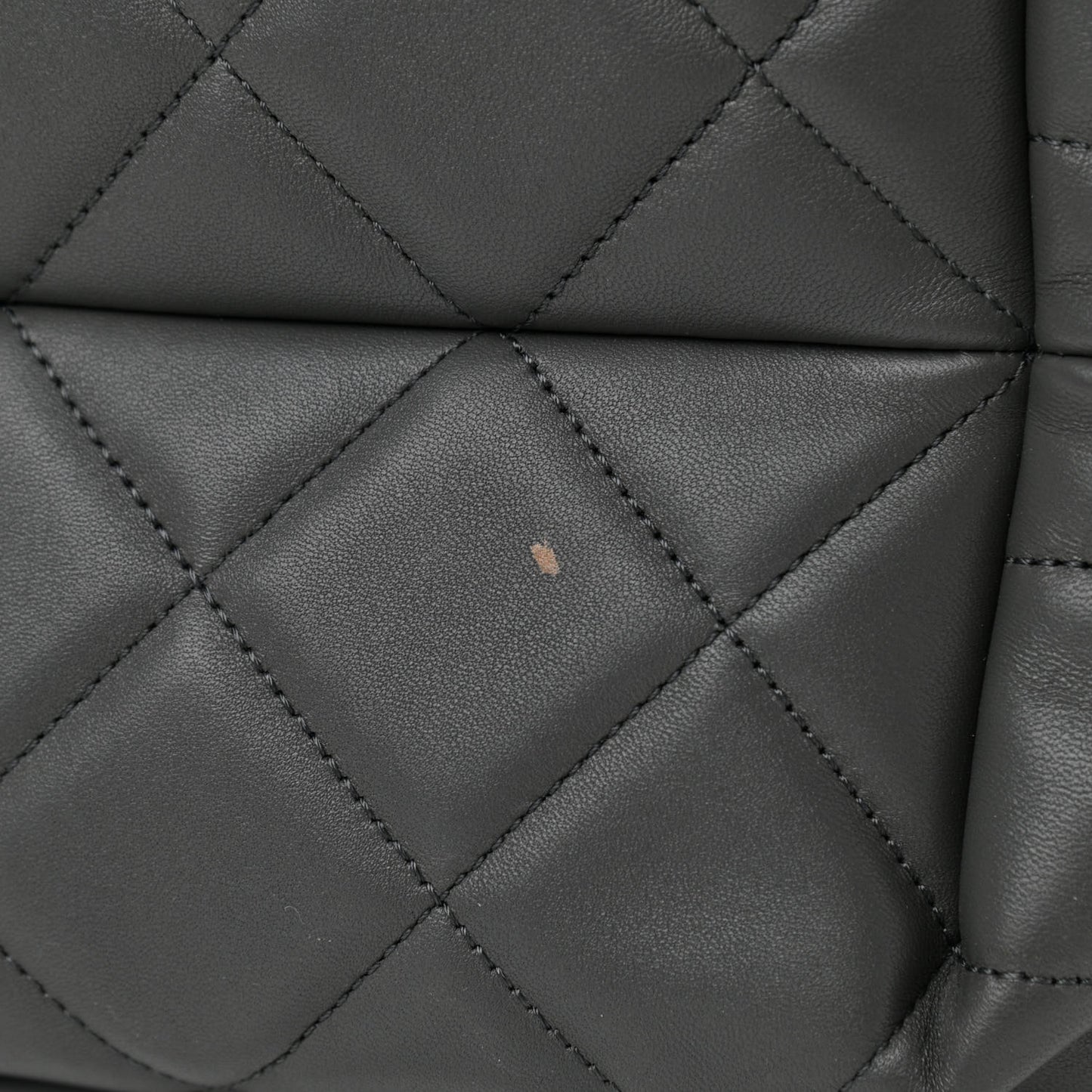Lambskin Quilted CC Dweller Drawstring Tote Grey
