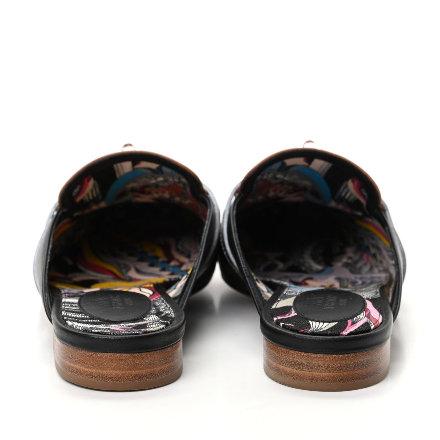 Calfskin Nappa Oz Mules 37 Naturel Black Multicolore