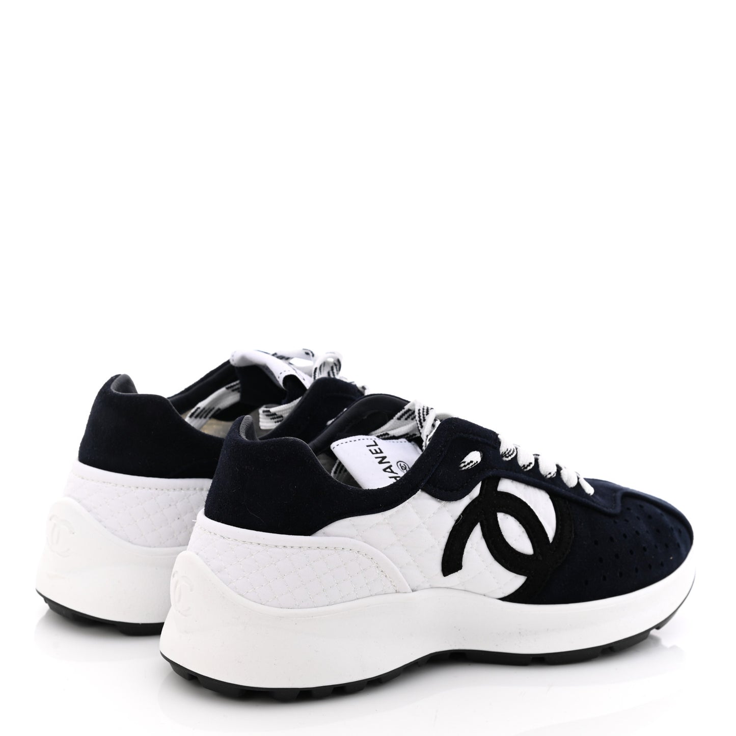 Suede Perforated Womens CC Sneakers 35.5 Black White