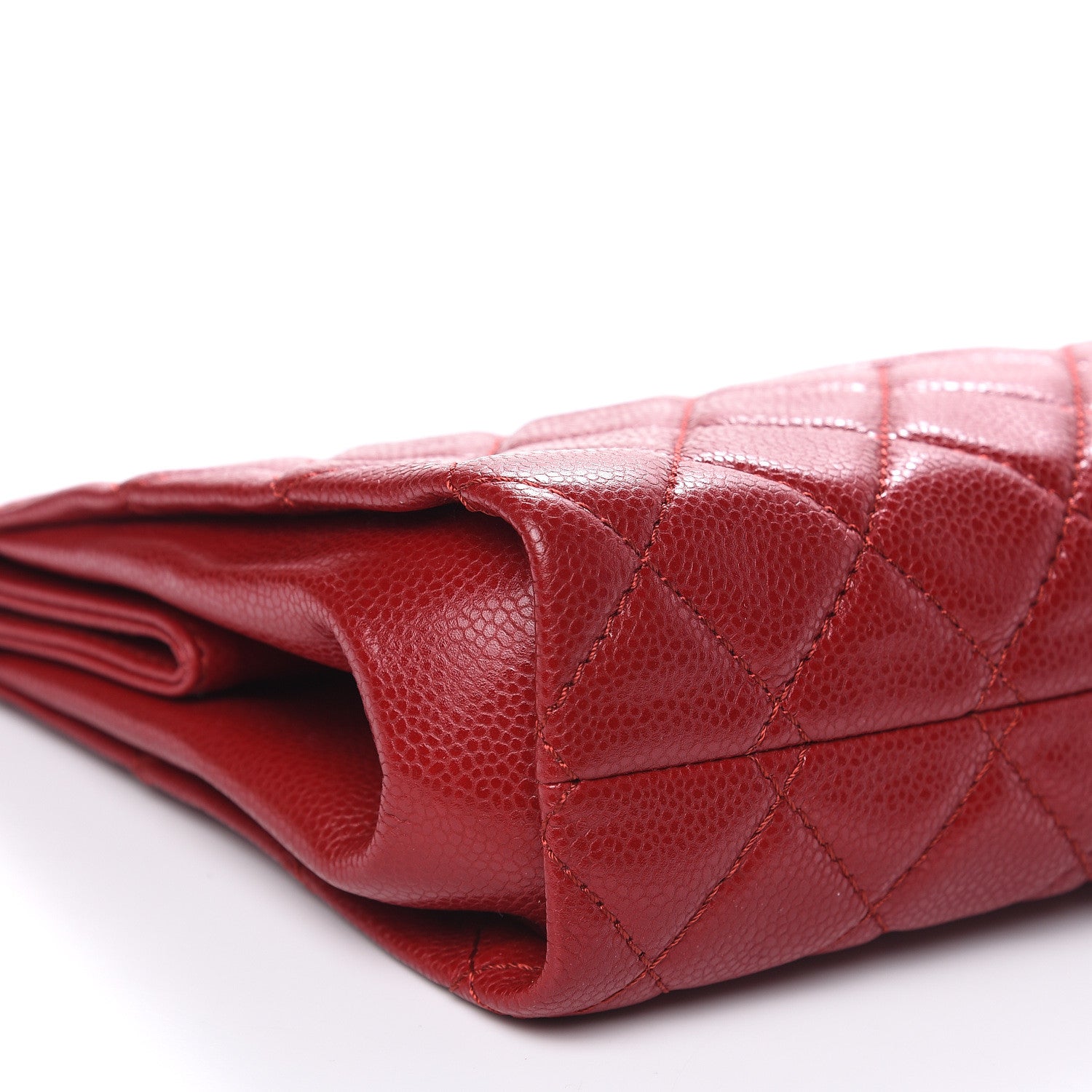 Chanel Caviar Quilted Large CC Clutch Red 8 of 13