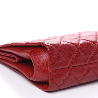 Chanel Caviar Quilted Large CC Clutch Red 8 of 13