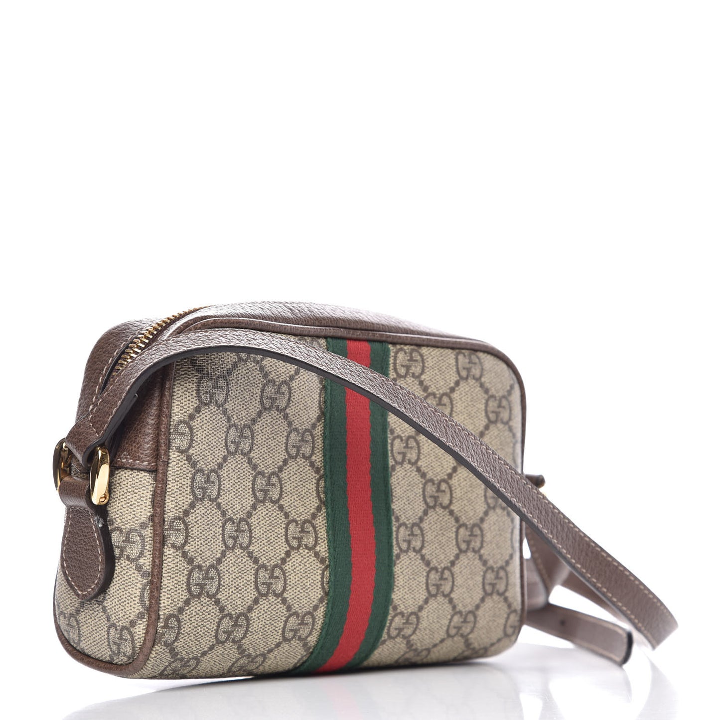 GG Supreme Monogram Web Mini Ophidia Shoulder Bag Brown