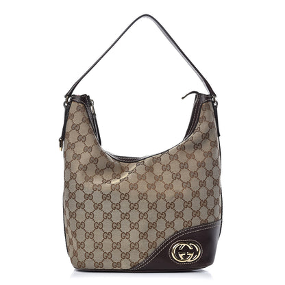 Gucci Monogram Medium New Britt Hobo Brown 1 of 11