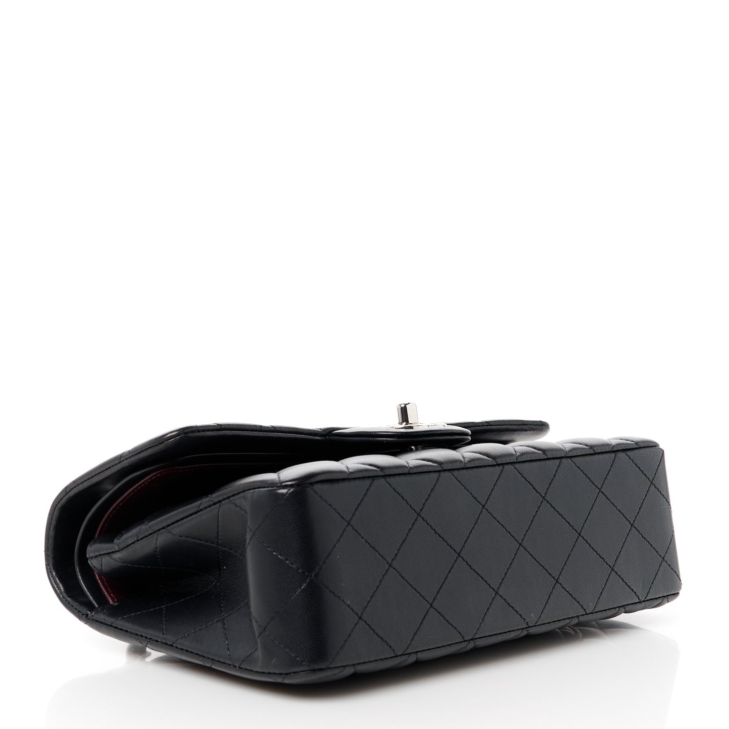 Lambskin Quilted Small Double Flap Black