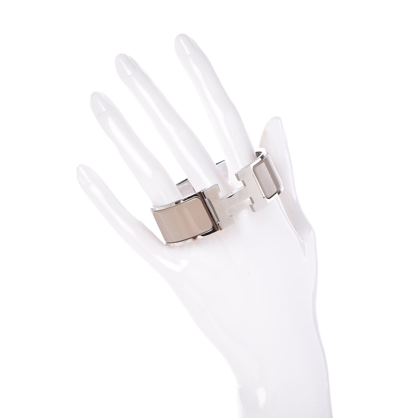 Enamel Wide Clic Clac H Bracelet PM Marron Glace