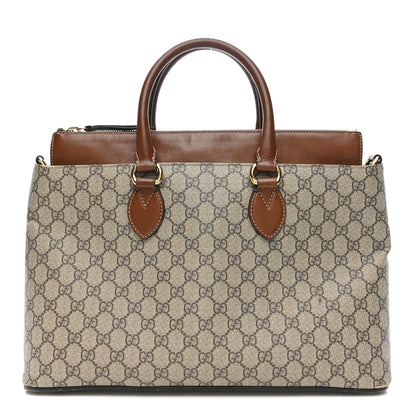 Gucci GG Supreme Monogram Small Zip Top Tote Beige Tuscany 1 of 15