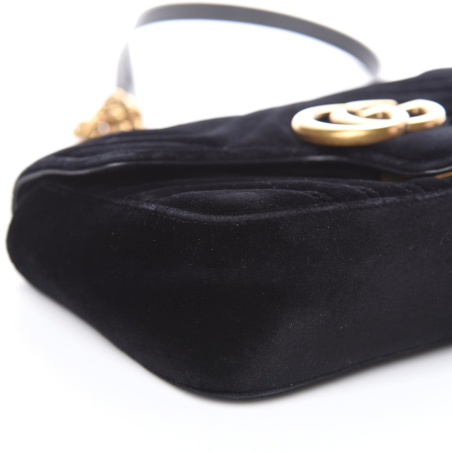 Velvet Matelasse Mini GG Marmont Shoulder Bag Black