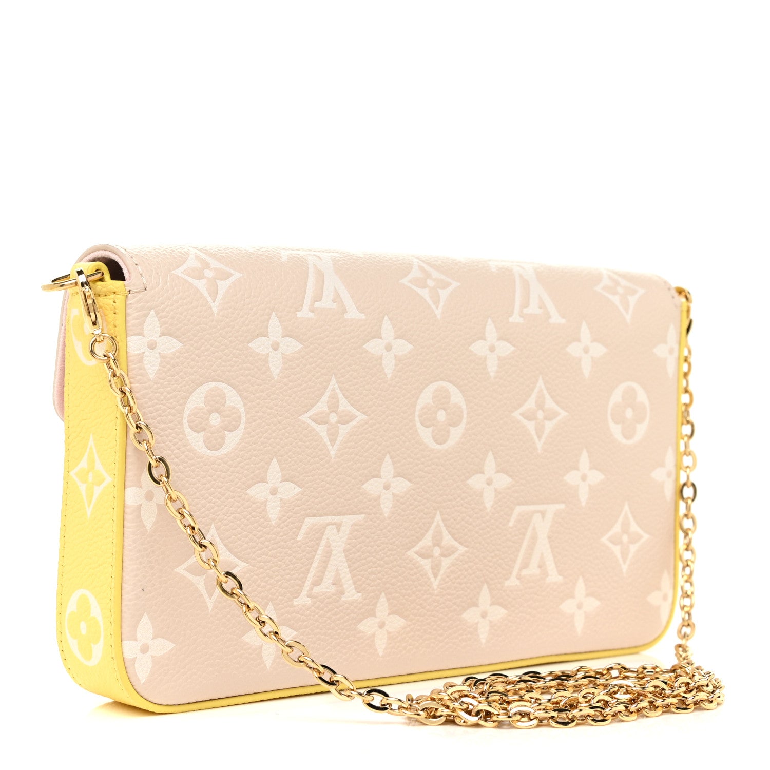 Louis Vuitton Empreinte Spring in the City Felicie Pochette Chain Wallet Pink Beige Yellow 4 of 11