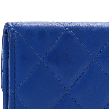 Chanel Lambskin Quilted Flap Card Holder Blue 5 of 11
