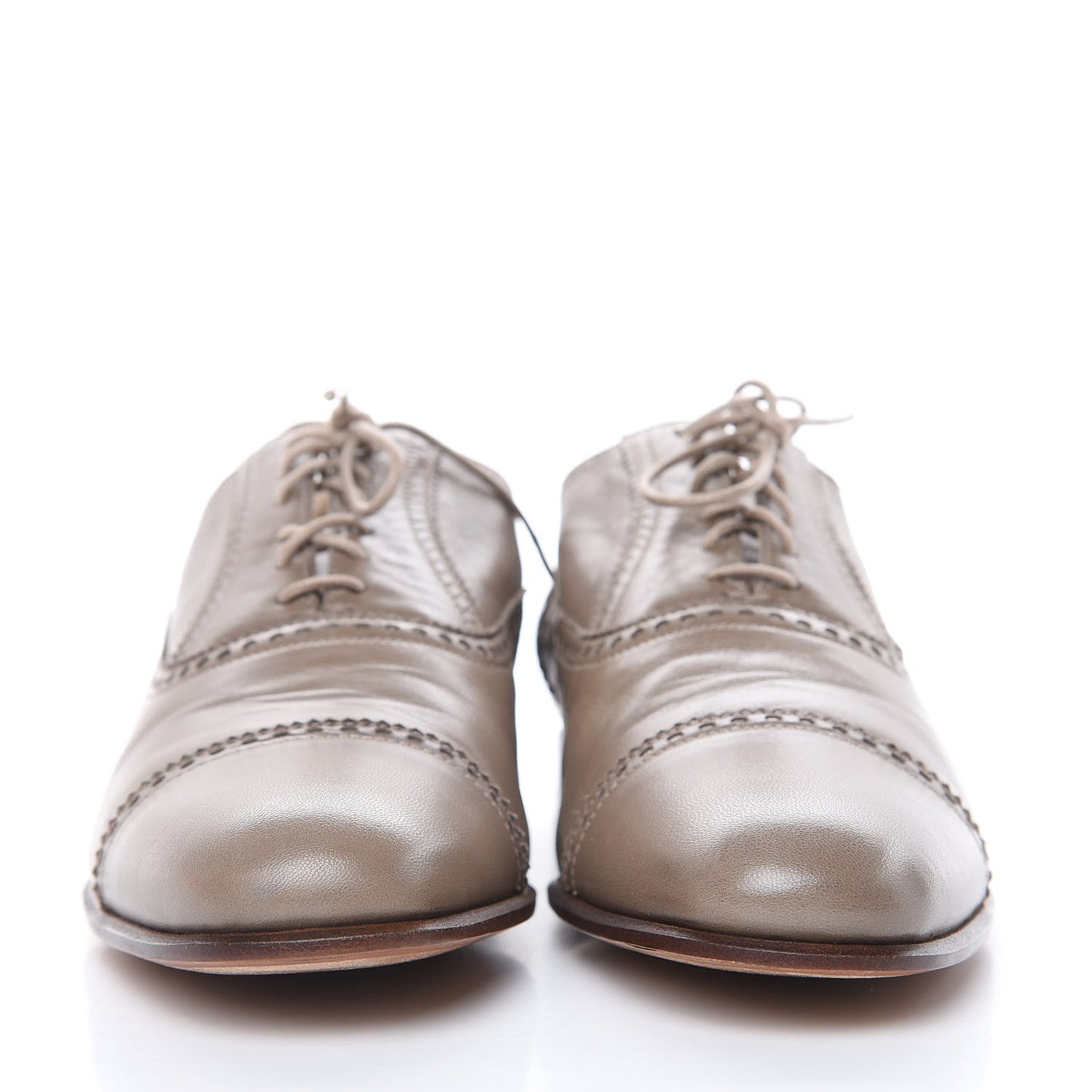 Veau Patine Womens Louise Oxfords 38 Etoupe