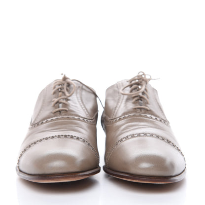 Hermes Veau Patine Womens Louise Oxfords 38 Etoupe 2 of 10