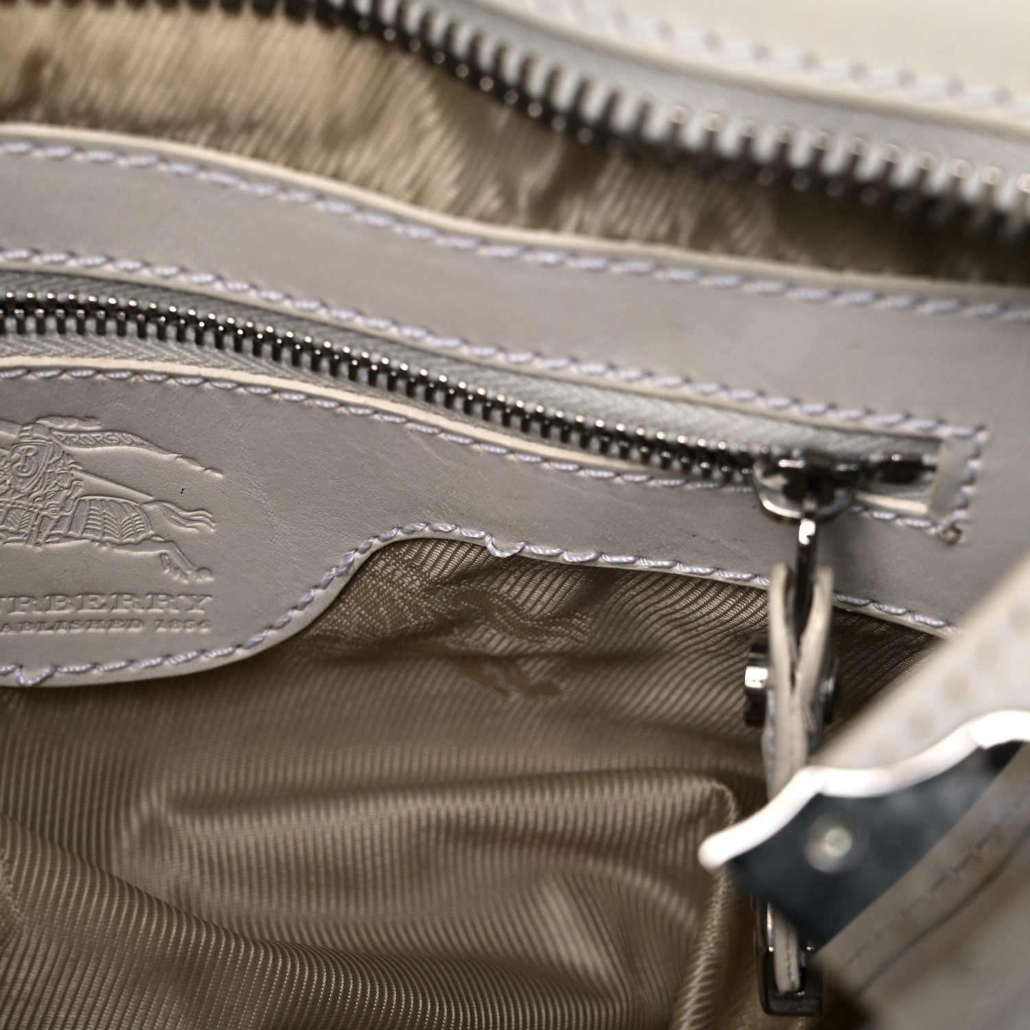Burberry Calfskin Studded Hobo White 14 of 34