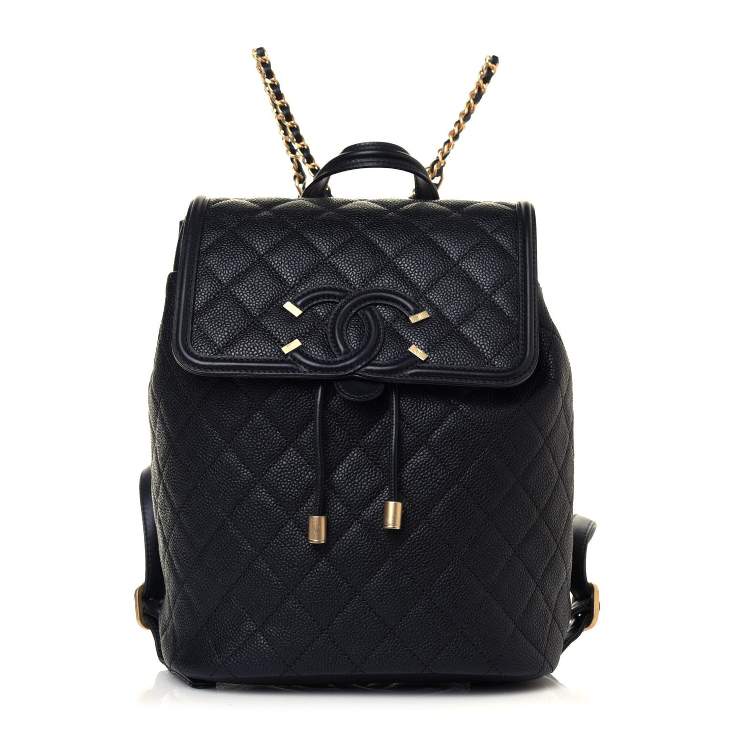 Caviar Quilted Filigree Backpack Black