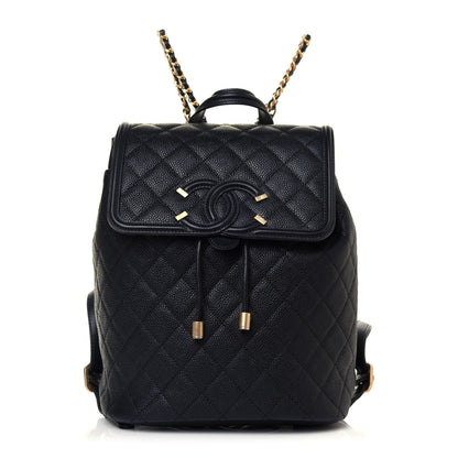 Chanel Caviar Quilted Filigree Backpack Black 1 of 15