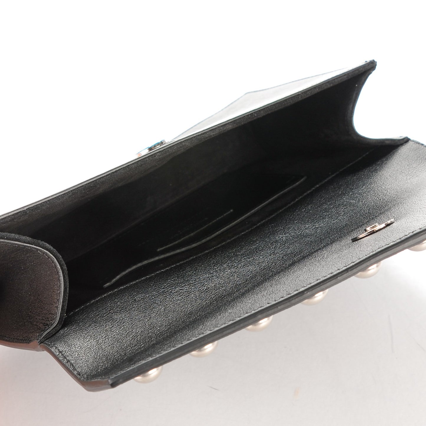 Calfskin Y Studs Clutch Black