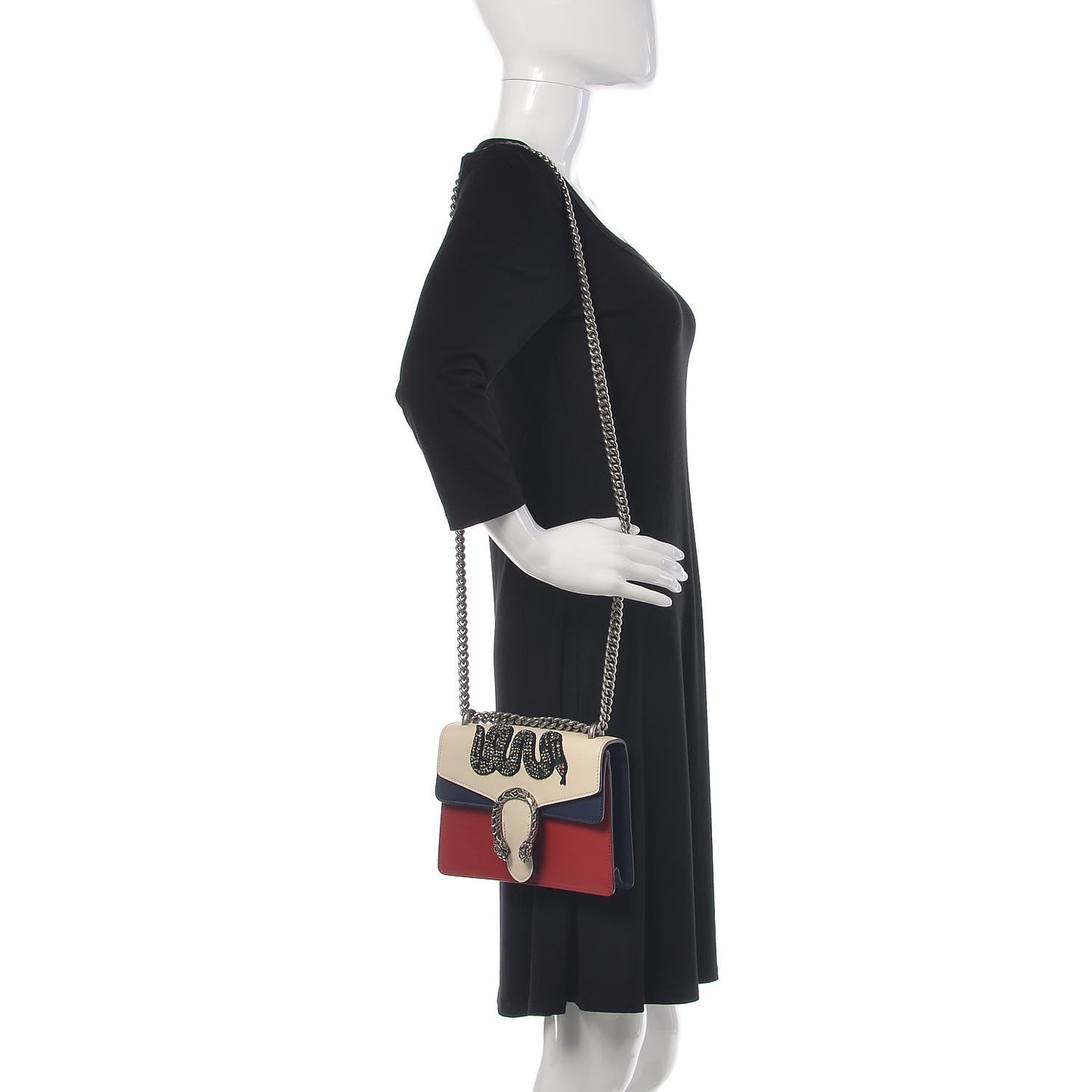 Calfskin Crystal Snake Embroidered Mini Dionysus Shoulder Bag Mystic White Hibiscus Red Blue Agata