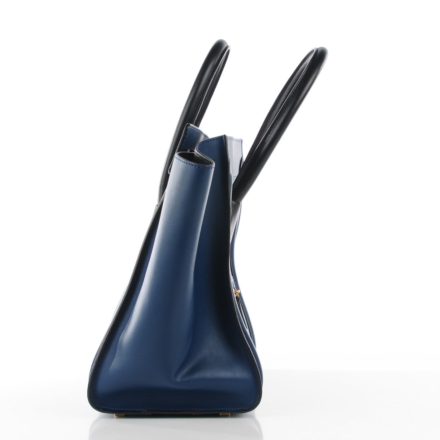 Smooth Calfskin Mini Bi Color Luggage Ocean Blue