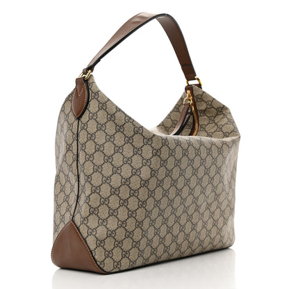 Gucci GG Supreme Monogram Large Linea A Hobo Light Brown 3 of 12