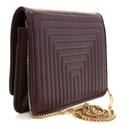 Fendi Shiny Nappa Trapuntata Dotcom Tube Wallet On Chain Bordeaux 3 of 13