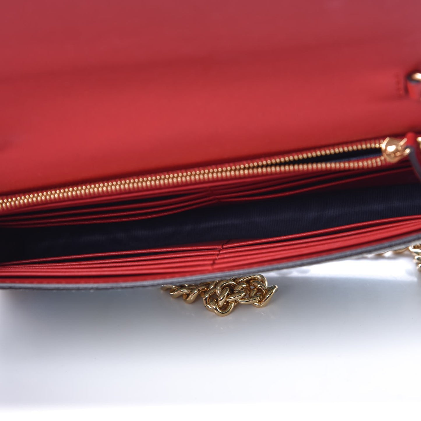 GG Supreme Monogram Blooms Chain Wallet Blue