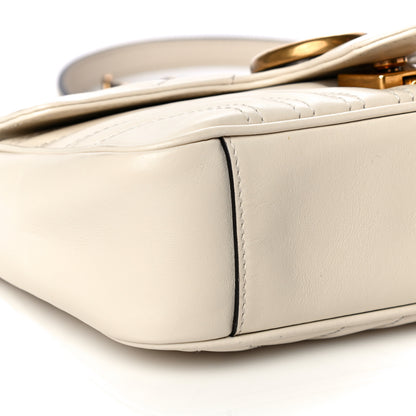 Gucci Calfskin Matelasse Mini GG Marmont Shoulder Bag White 8 of 19