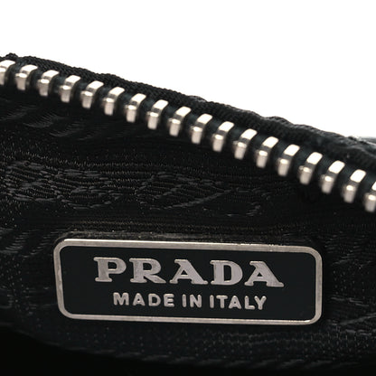 Prada Tessuto Nylon Saffiano Impunturato Quilted Barrel Pochette Black 6 of 10
