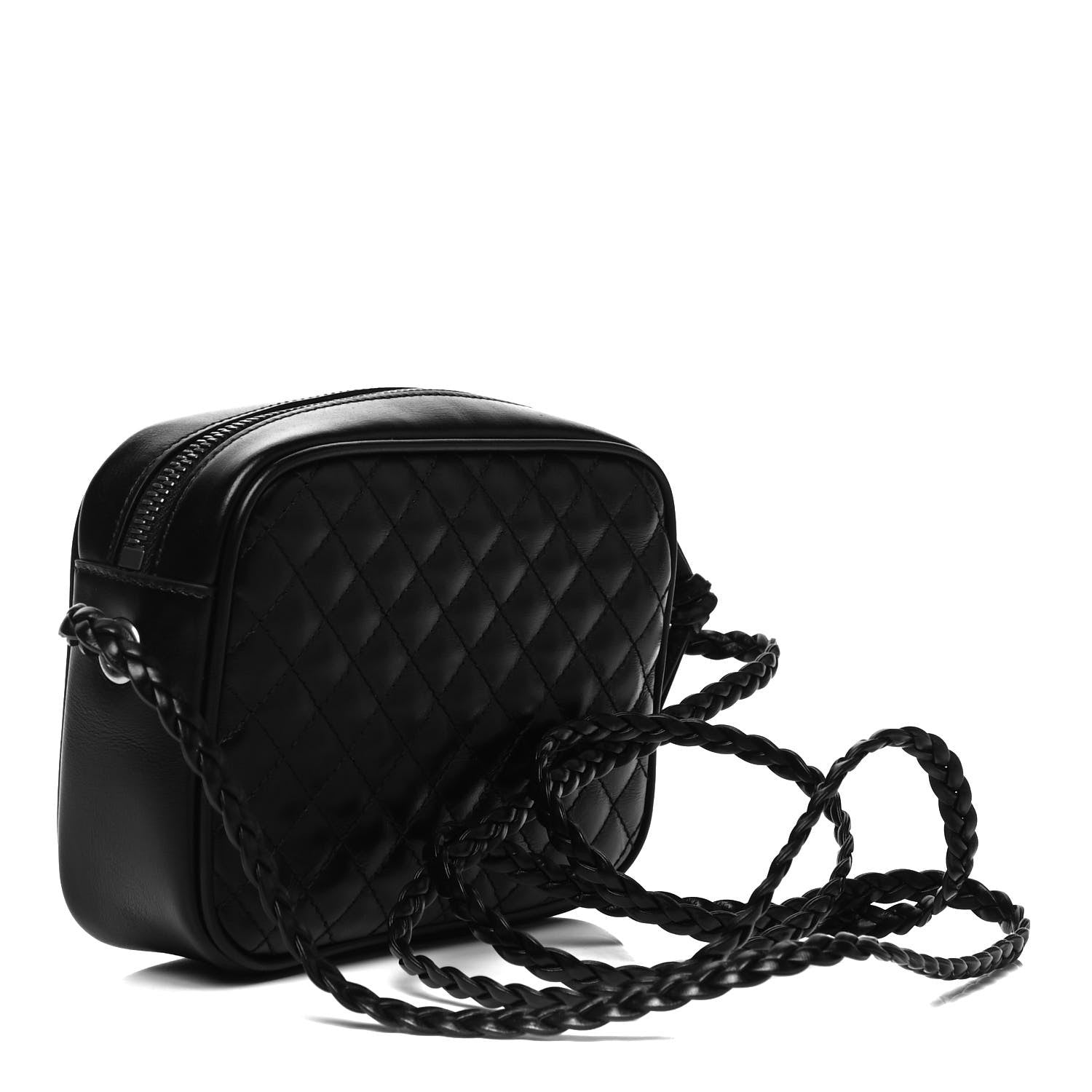 Gucci Calfskin Trapuntata Web Mini GG Shoulder Bag Black 3 of 8