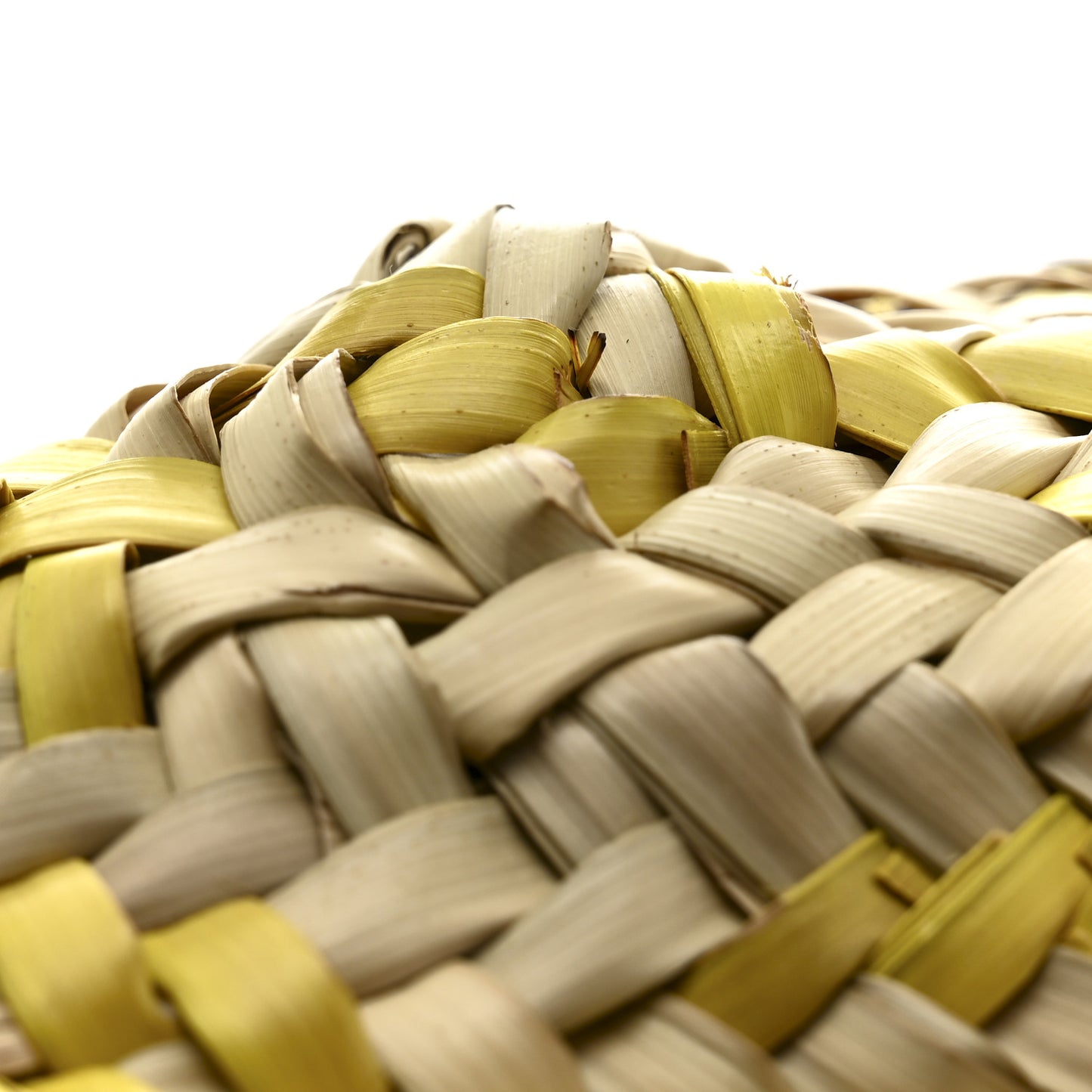Raffia Small Basket Tote Bag Natural Yellow