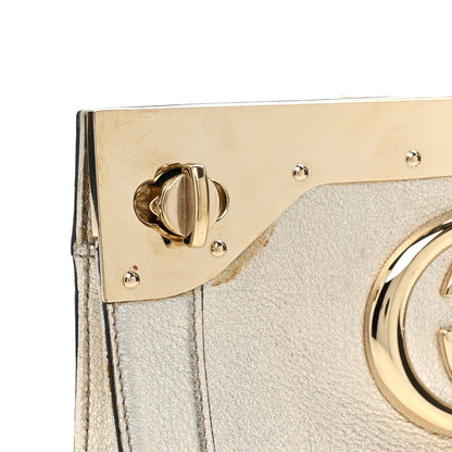 Gucci Metallic Calfskin Britt Clutch Gold 10 of 11