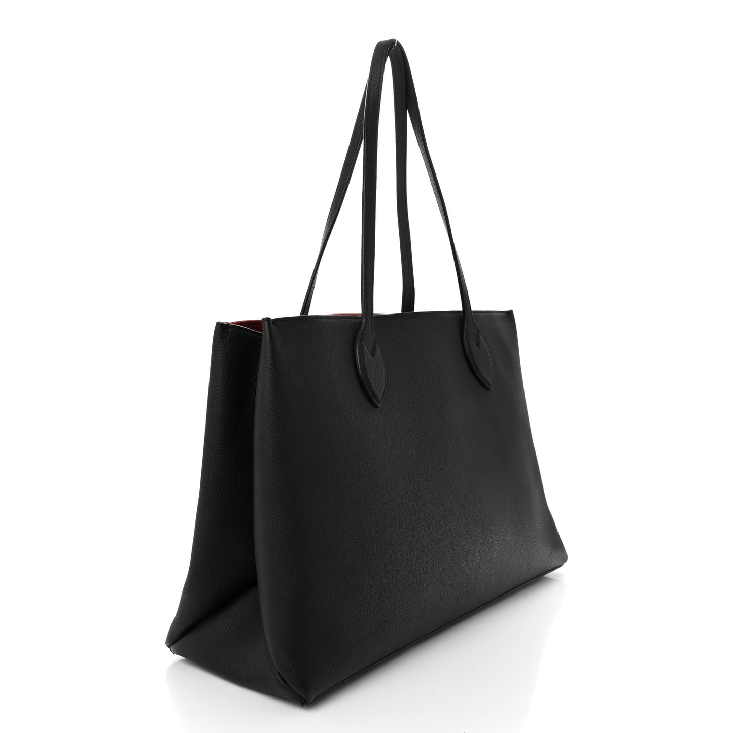 Grained Calfskin Lockme Shopper Black