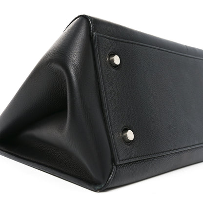 Celine Grained Calfskin Edge Shoulder Bag Black 9 of 10