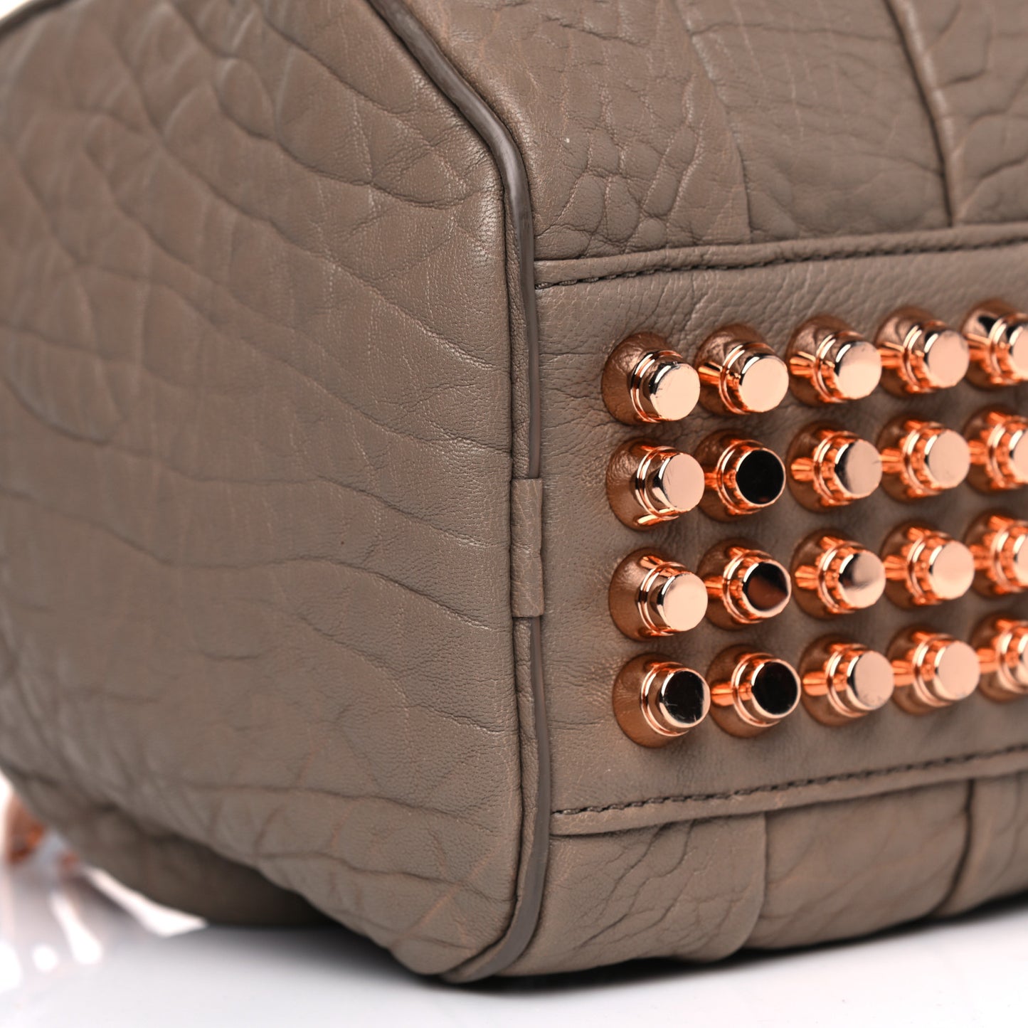 Pebbled Lambskin Rockie Latte Rose Gold Hardware