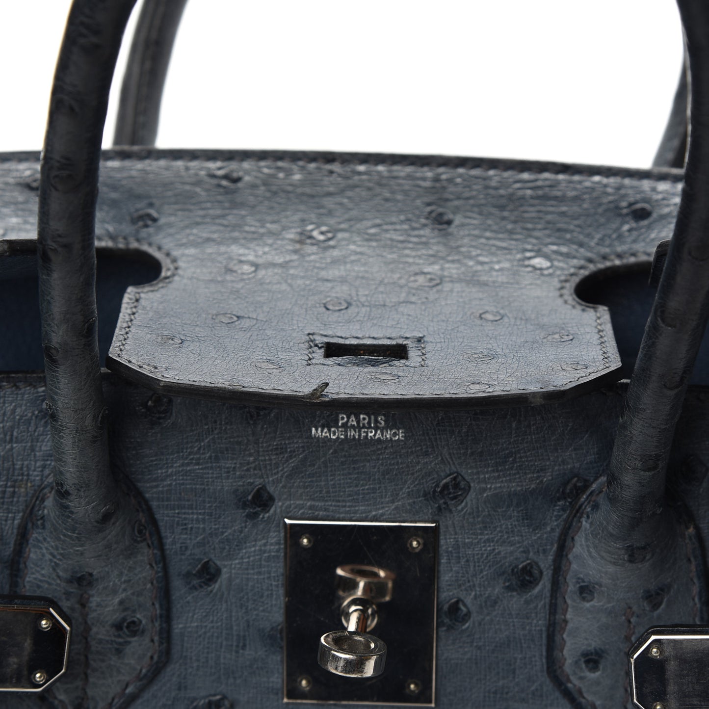 Ostrich Birkin 30 Bleu Roi