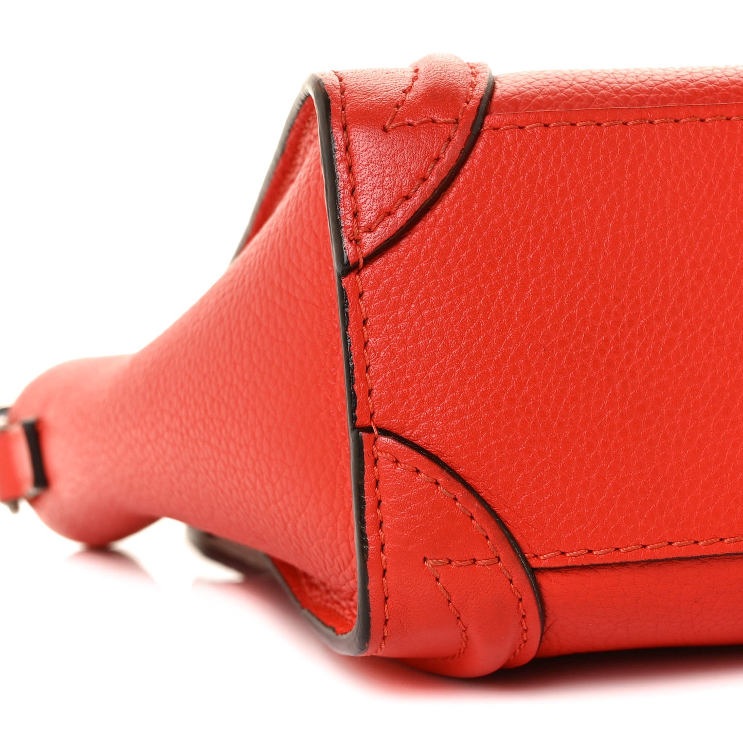 Drummed Calfskin Nano Luggage Vermillion