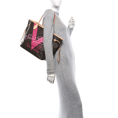 Louis Vuitton Monogram Saint Barth V Neverfull MM Hot Pink 3 of 12