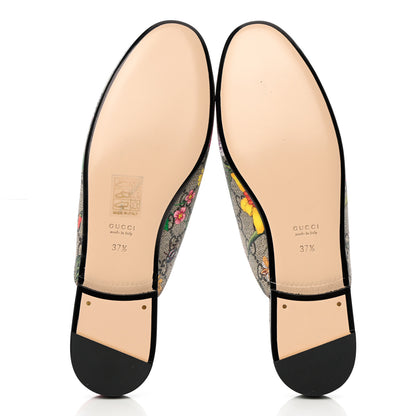 Gucci GG Supreme Monogram Flora Womens Princetown Slippers 37.5 Beige Ebony Multicolor Rosso 9 of 16