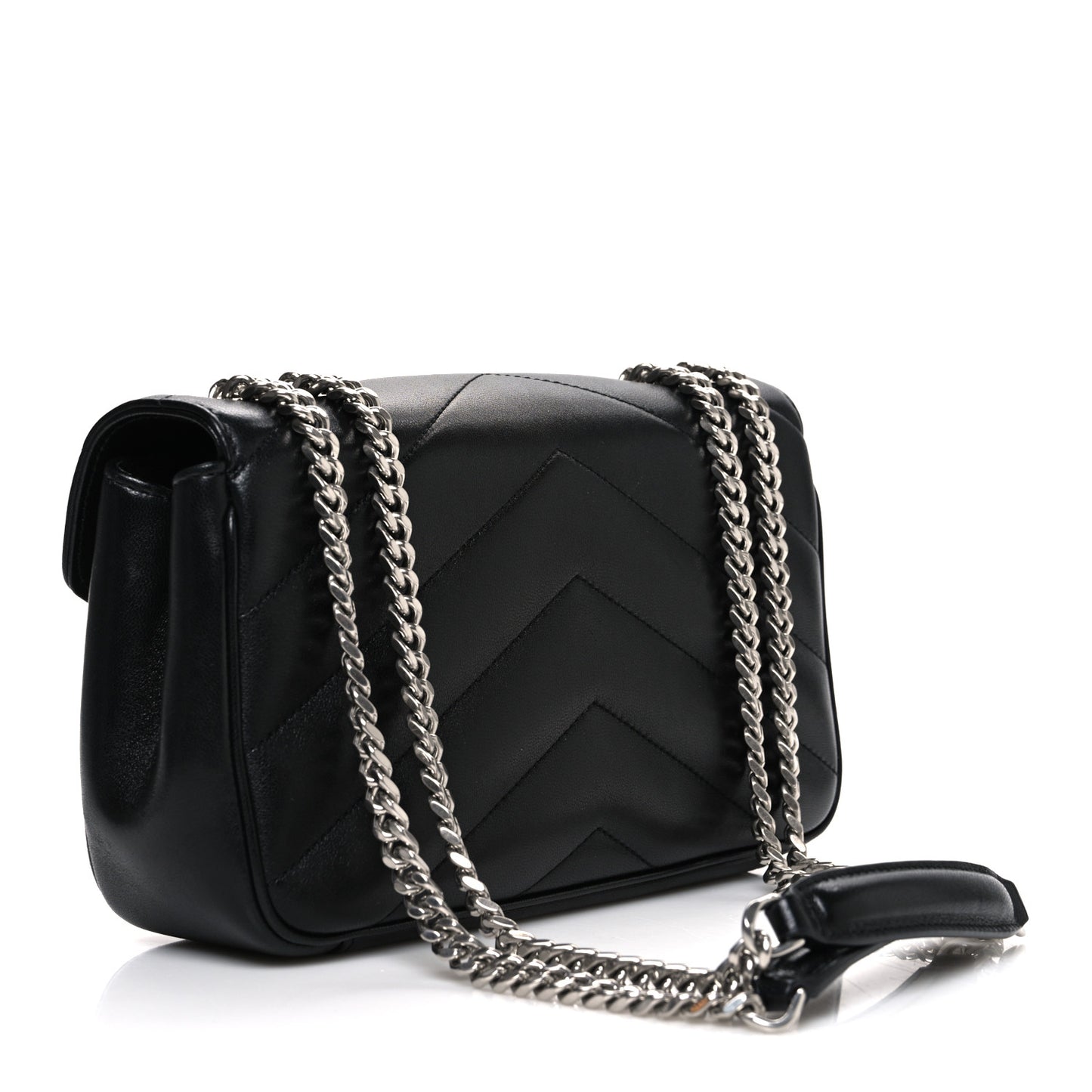 Lambskin Chevron Quilted Small LouLou Black