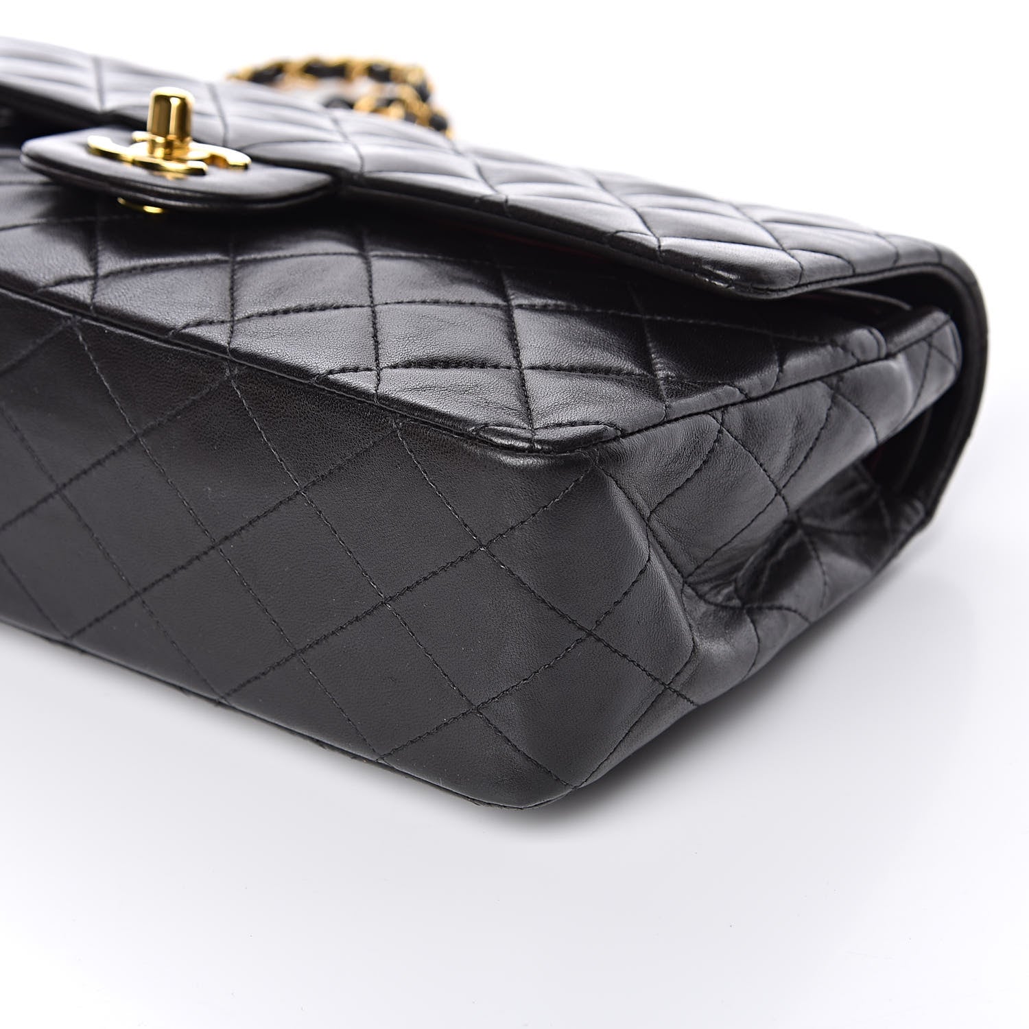 Chanel Lambskin Quilted Medium Double Flap Black 12 of 15