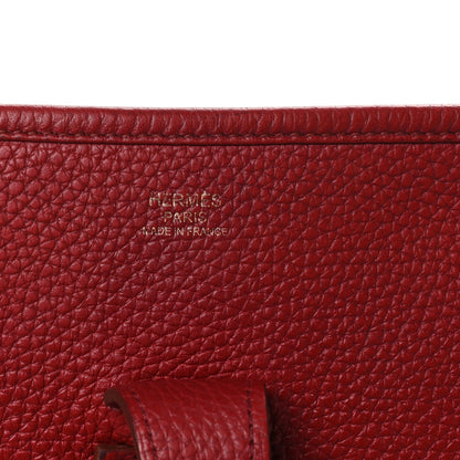 Hermes Taurillon Clemence Evelyne II GM Rouge Garance 6 of 10