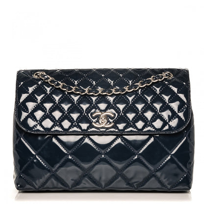 Chanel Vinyl Quilted In The Business Flap Navy Blue 1 of 13