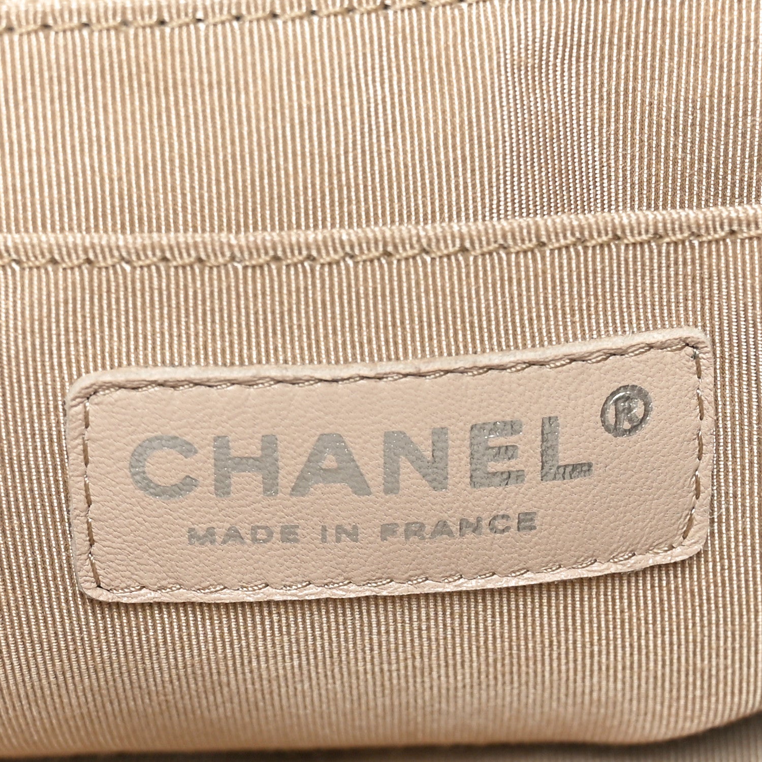 Chanel Deerskin Chevron Medium CC Chain Bucket Drawstring Bag Beige 6 of 10
