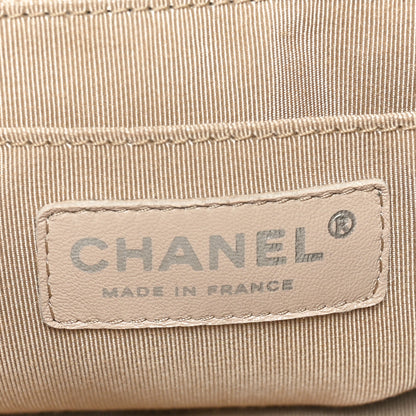 Chanel Deerskin Chevron Medium CC Chain Bucket Drawstring Bag Beige 6 of 10
