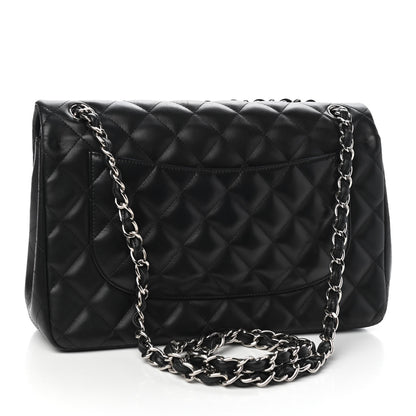 Chanel Lambskin Quilted Jumbo Double Flap Black 3 of 9