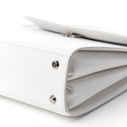 Balenciaga Patent Calfskin Lizard Embossed Medium Ghost Shoulder Bag Optic White 7 of 11