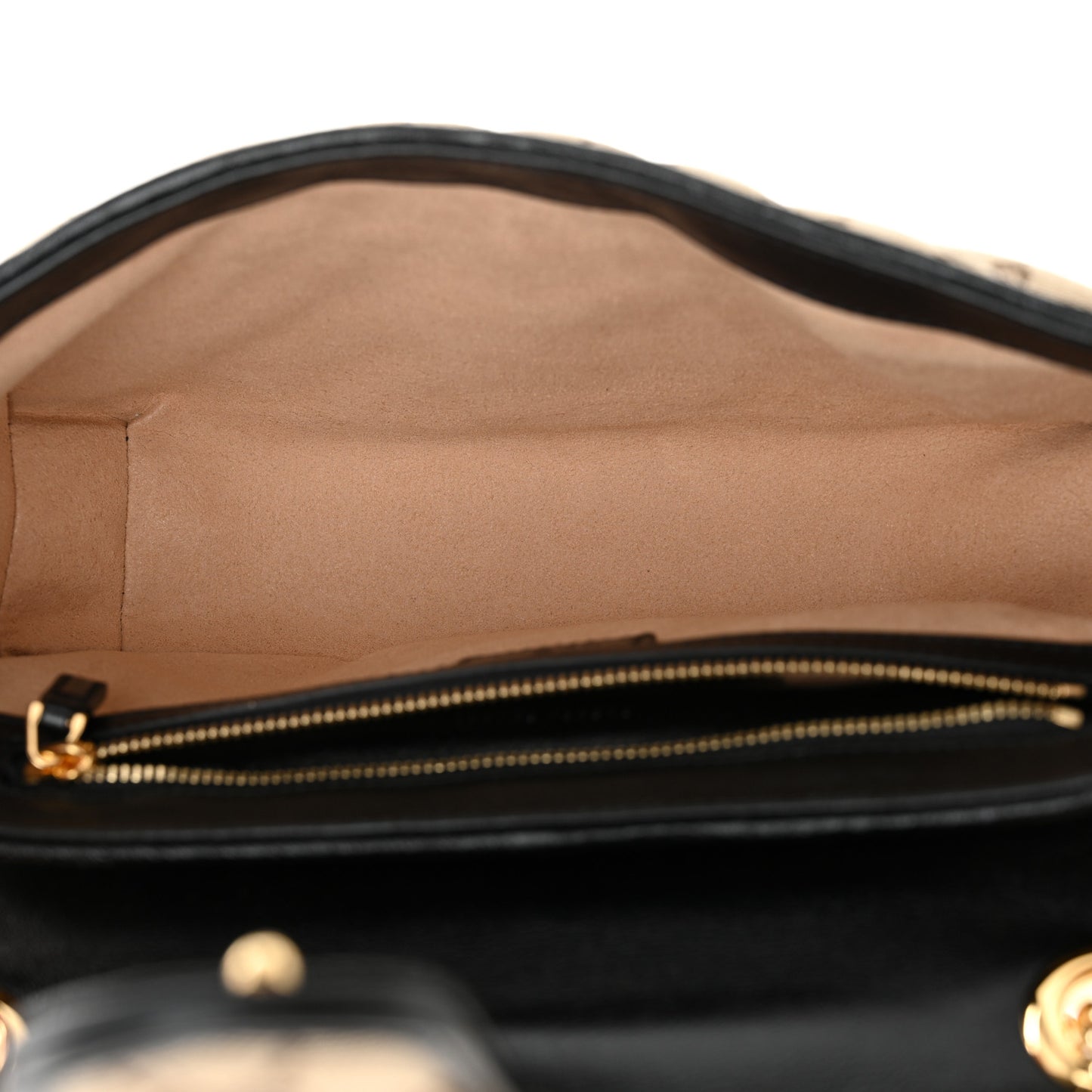 Monogram Matelasse Diagonal Small GG Marmont Shoulder Bag Beige Black