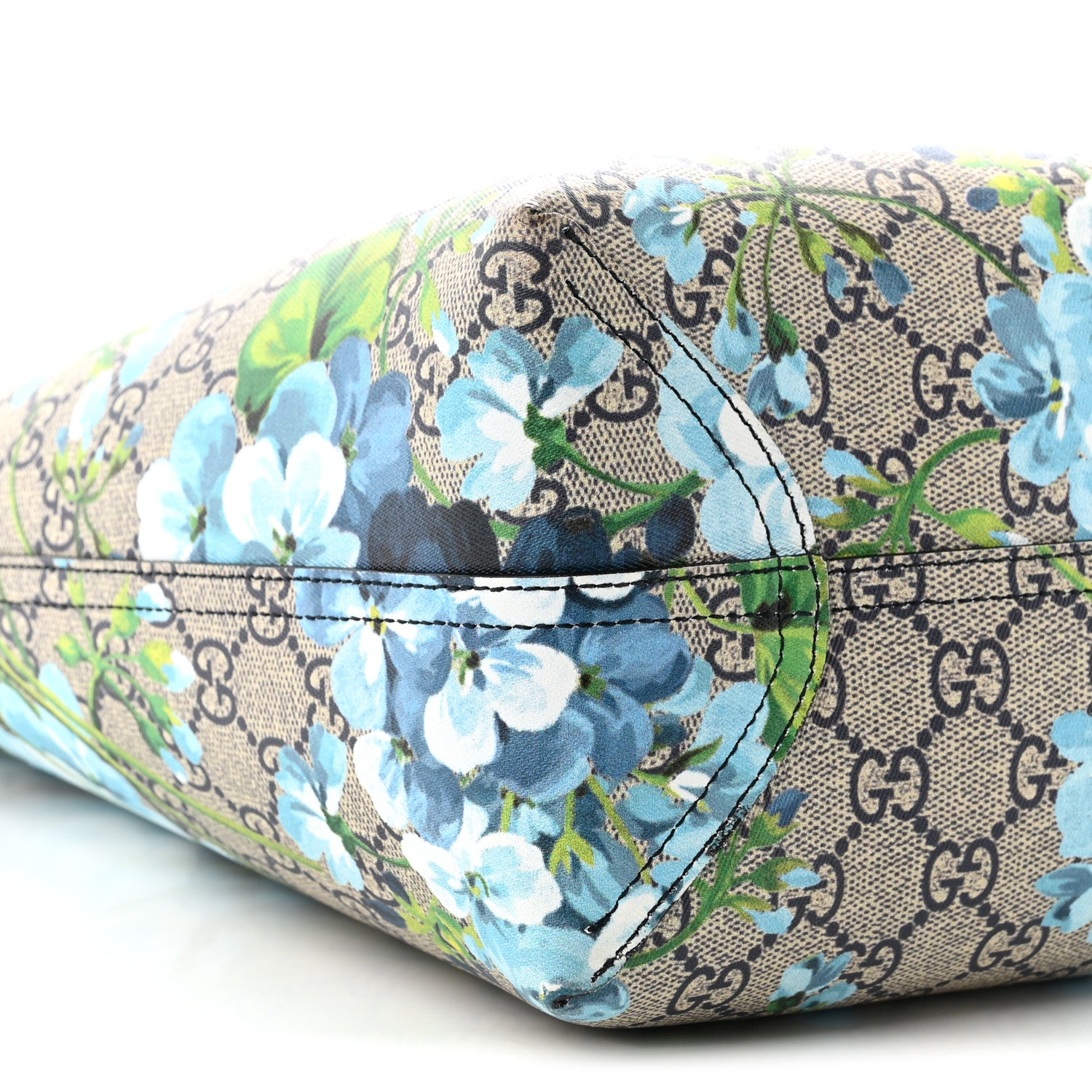 Gucci GG Supreme Monogram Blooms Medium Reversible Tote Beige Blue Navy 13 of 16