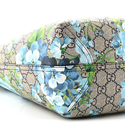 Gucci GG Supreme Monogram Blooms Medium Reversible Tote Beige Blue Navy 13 of 16
