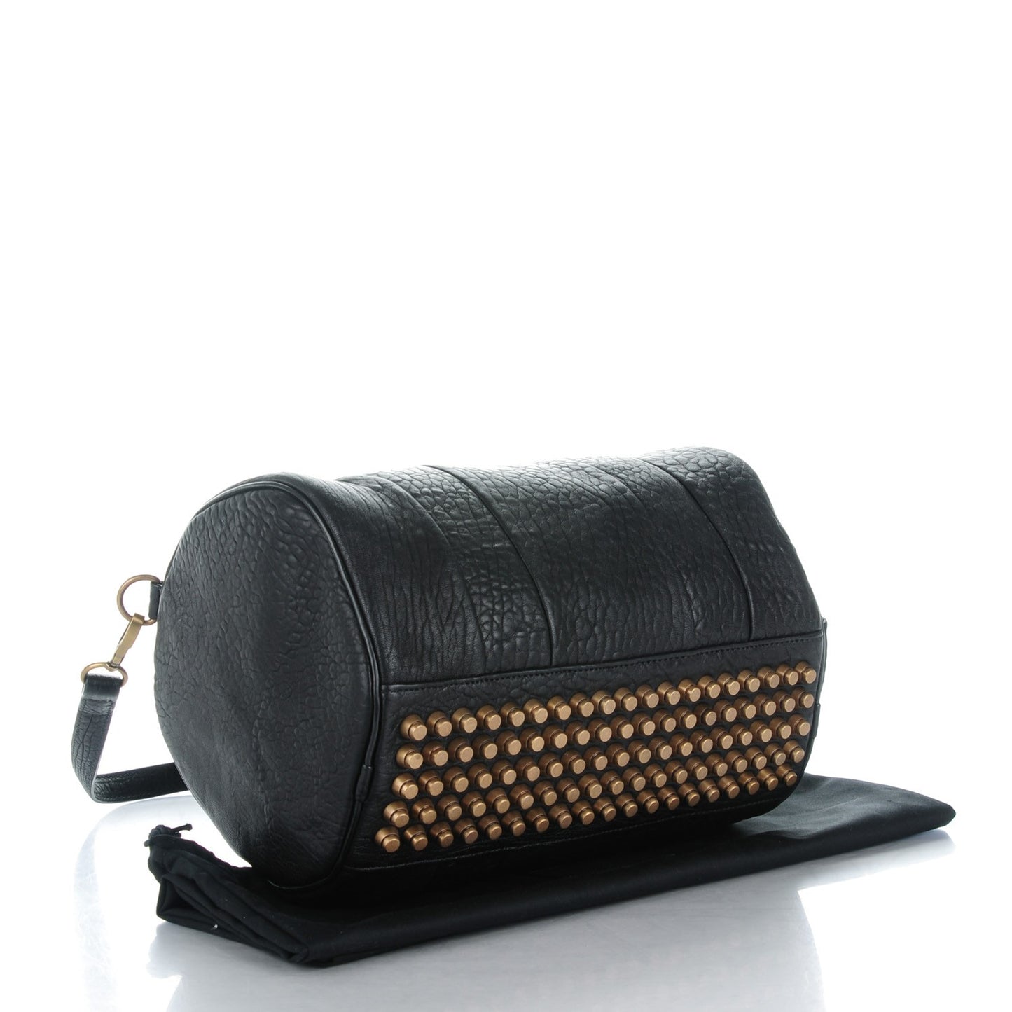 Pebbled Lambskin Rocco Black Antique Brass Hardware